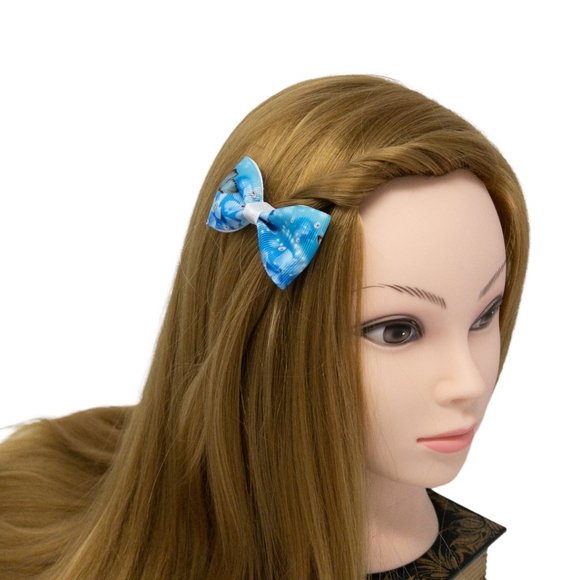 🎀HANDMADE🎀 Set of 6 Lovely Floral Print Hair Bow Clips for Girls,  2.75"x1.5" - Picture 6 of 7